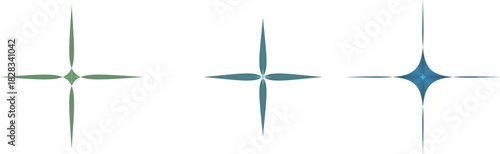 appealing composition of three star- figures arranged horizontally, each distinguished by its unique color. This arrangement creates a sense of 