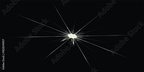  bold and abstract star-like burst that captures attention with its vibrant energy. Set against a stark black background, the bright burst stands out prominently,