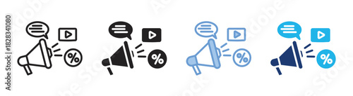 Promotion icon set multiple style collection