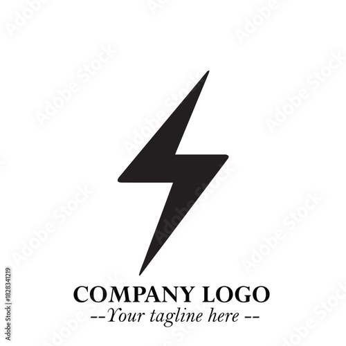 Sleek Electrical Logo Symbol on a Clean White Background for Modern Branding Design Elements Art
