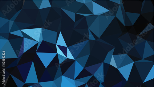 Low Poly Blue Geometric background with abstract triangle shapes and modern polygon design