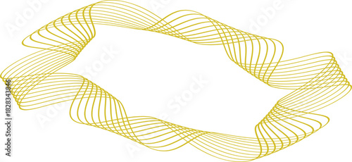  distinctive yellow wavy graphic that is characterized by its eight corners, set against a clean white background. This minimalist composition emphasizes the fluidity and 