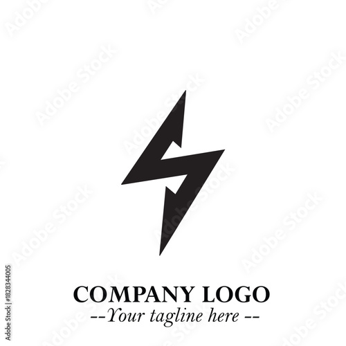 Sleek Electrical Logo Symbol on a Clean White Background for Modern Branding Design Elements Art