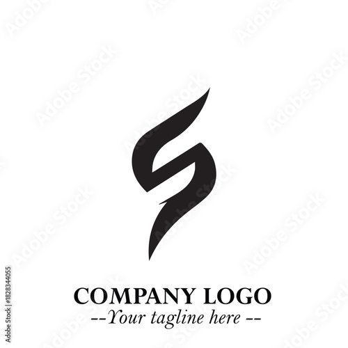 Sleek Electrical Logo Symbol on a Clean White Background for Modern Branding Design Elements Art