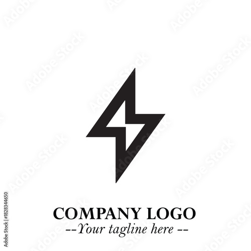 Sleek Electrical Logo Symbol on a Clean White Background for Modern Branding Design Elements Art
