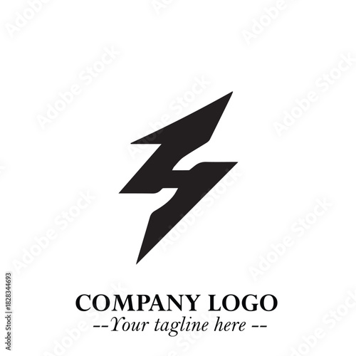Sleek Electrical Logo Symbol on a Clean White Background for Modern Branding Design Elements Art