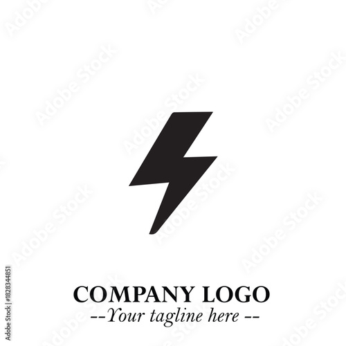 Sleek Electrical Logo Symbol on a Clean White Background for Modern Branding Design Elements Art