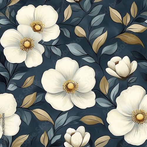 Muted Garden Floral Seamless Pattern