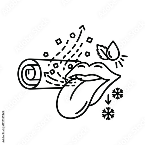 Minty Fresh Flavor Burst Illustration for Cool Breath Concepts and Refreshing Taste, Perfect for Food and Beverage Design Projects and Creative Product Marketing