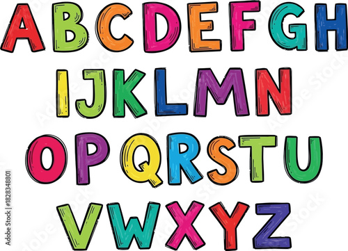 Bright uppercase alphabet for child education and learning aid