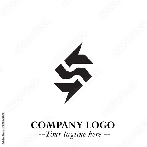 Sleek Electrical Logo Symbol on a Clean White Background for Modern Branding Design Elements Art