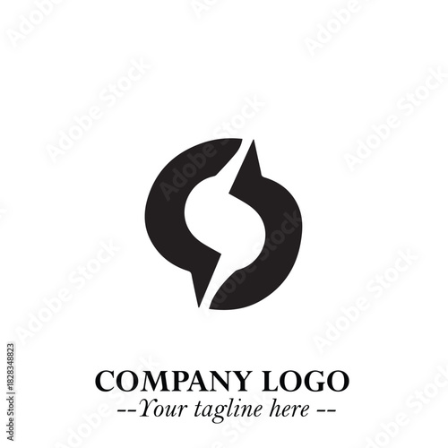 Sleek Electrical Logo Symbol on a Clean White Background for Modern Branding Design Elements Art