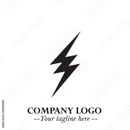 Sleek Electrical Logo Symbol on a Clean White Background for Modern Branding Design Elements Art