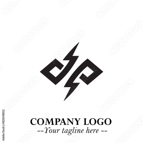 Sleek Electrical Logo Symbol on a Clean White Background for Modern Branding Design Elements Art