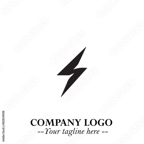 Sleek Electrical Logo Symbol on a Clean White Background for Modern Branding Design Elements Art