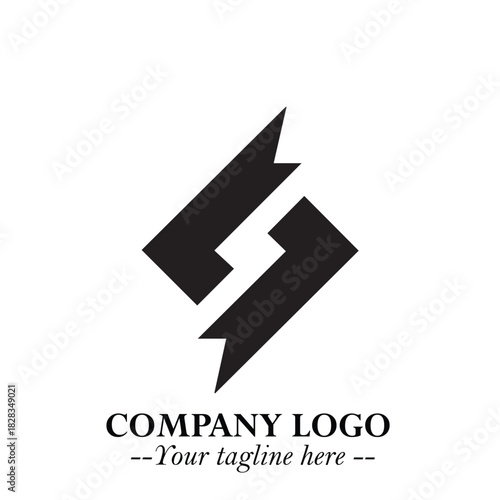 Sleek Electrical Logo Symbol on a Clean White Background for Modern Branding Design Elements Art