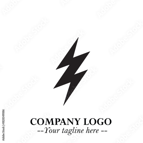 Sleek Electrical Logo Symbol on a Clean White Background for Modern Branding Design Elements Art