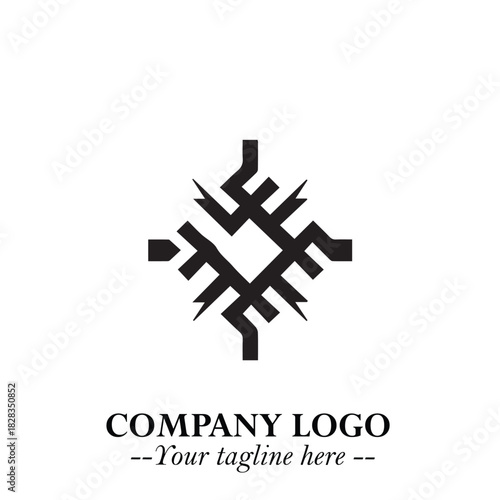 Sleek Electrical Logo Symbol on a Clean White Background for Modern Branding Design Elements Art