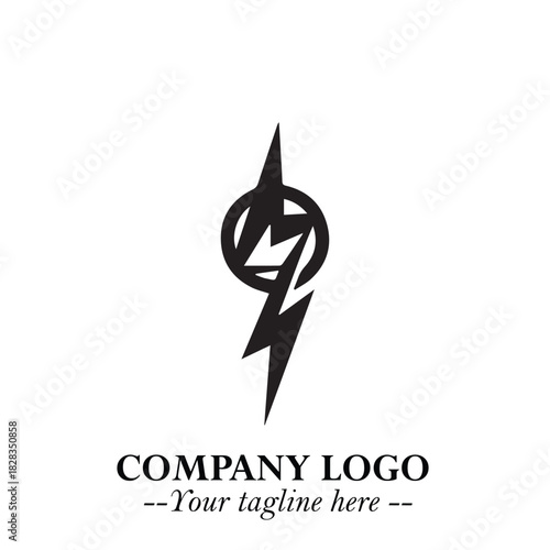 Sleek Electrical Logo Symbol on a Clean White Background for Modern Branding Design Elements Art