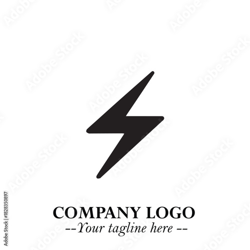 Sleek Electrical Logo Symbol on a Clean White Background for Modern Branding Design Elements Art