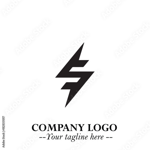 Sleek Electrical Logo Symbol on a Clean White Background for Modern Branding Design Elements Art