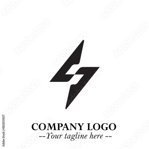 Sleek Electrical Logo Symbol on a Clean White Background for Modern Branding Design Elements Art