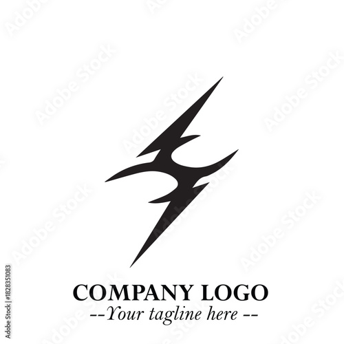 Sleek Electrical Logo Symbol on a Clean White Background for Modern Branding Design Elements Art