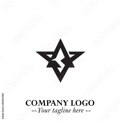 Sleek Electrical Logo Symbol on a Clean White Background for Modern Branding Design Elements Art