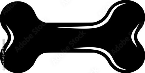 Dog Bone Icon Simple Black Silhouette Vector Graphic Illustration

