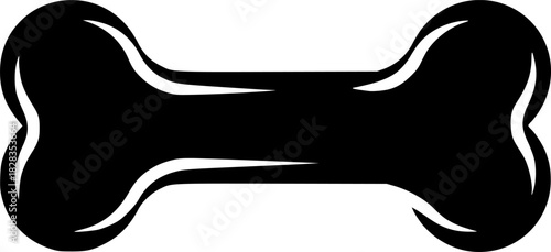 Dog Bone Icon Simple Black Silhouette Vector Graphic Illustration
