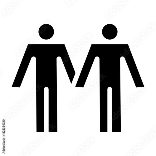 Same Sex Couple (Male) Vector Glyph Icon Design