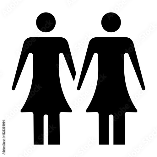 Same Sex Couple (Female) Vector Glyph Icon Design