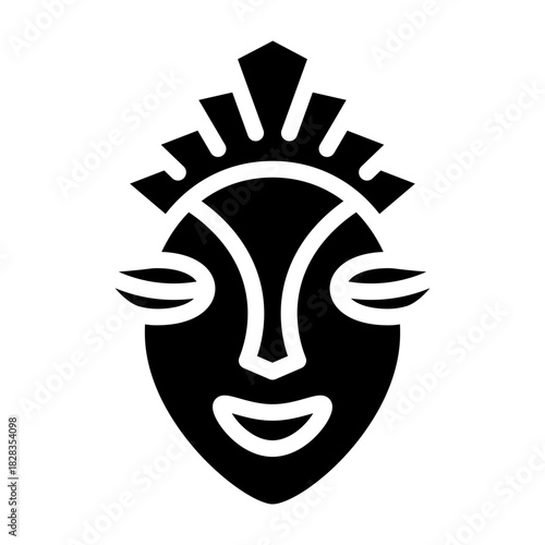 Cultural Mask Vector Glyph Icon Design
