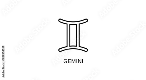 The Gemini zodiac symbol and the word gemini in capital letters below it.