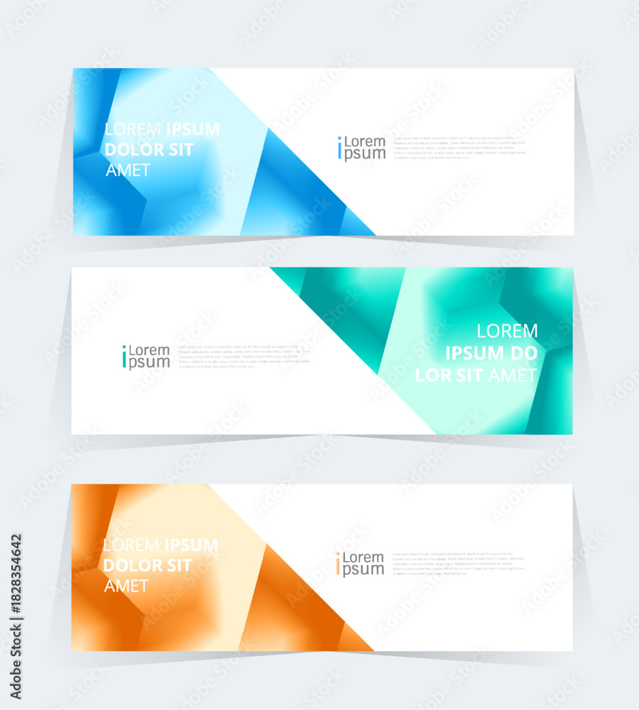 Naklejka premium Geometric banner design with vector presentation template.