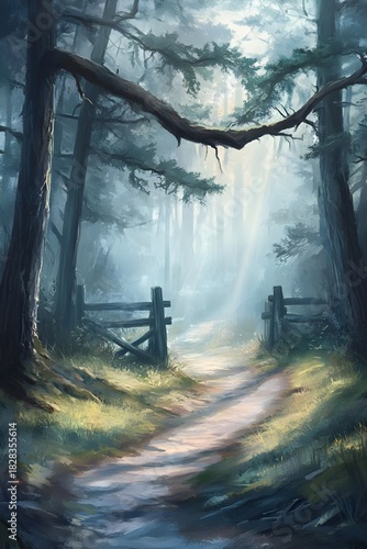 Misty Forest Path