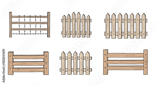 Charming collection of rustic wooden fence designs for idyllic farm, ranch, or country living themes that evoke a sense of nostalgia and simple beauty