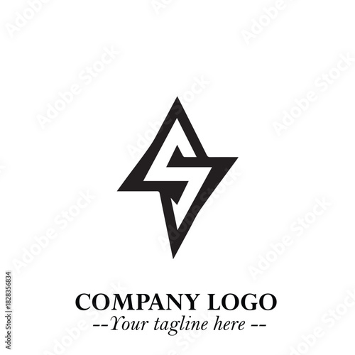Sleek Electrical Logo Symbol on a Clean White Background for Modern Branding Design Elements Art