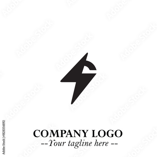 Sleek Electrical Logo Symbol on a Clean White Background for Modern Branding Design Elements Art