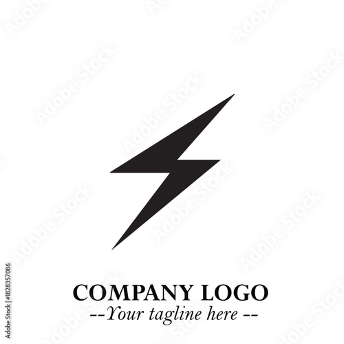 Sleek Electrical Logo Symbol on a Clean White Background for Modern Branding Design Elements Art