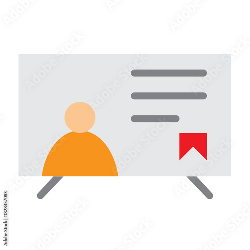 Online Training Module Vector Flat Icon Design
