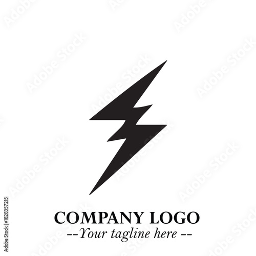 Sleek Electrical Logo Symbol on a Clean White Background for Modern Branding Design Elements Art