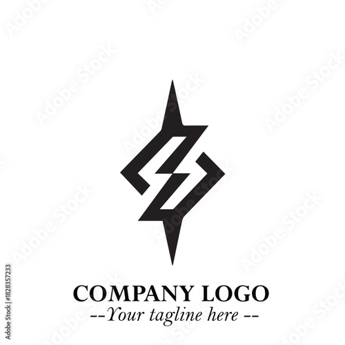 Sleek Electrical Logo Symbol on a Clean White Background for Modern Branding Design Elements Art