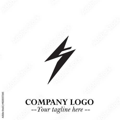 Sleek Electrical Logo Symbol on a Clean White Background for Modern Branding Design Elements Art
