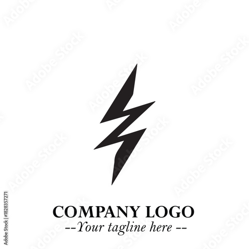 Sleek Electrical Logo Symbol on a Clean White Background for Modern Branding Design Elements Art