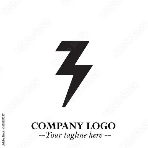 Sleek Electrical Logo Symbol on a Clean White Background for Modern Branding Design Elements Art