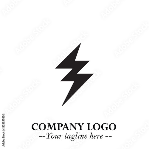 Sleek Electrical Logo Symbol on a Clean White Background for Modern Branding Design Elements Art