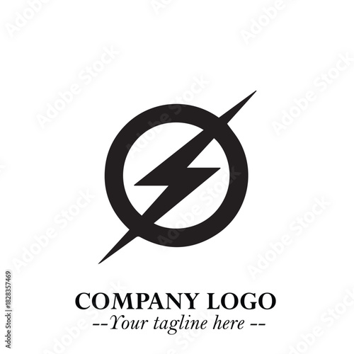 Sleek Electrical Logo Symbol on a Clean White Background for Modern Branding Design Elements Art