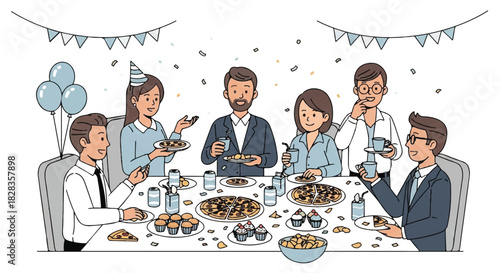 Celebrating Success A Festive Gathering with Friends and Delicious Food for a Special Occasion