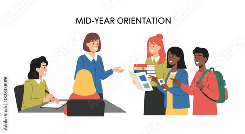 Mid-Year Orientation Meeting with Diverse Professionals Engaging in Collaborative Discussion and Information Exchange